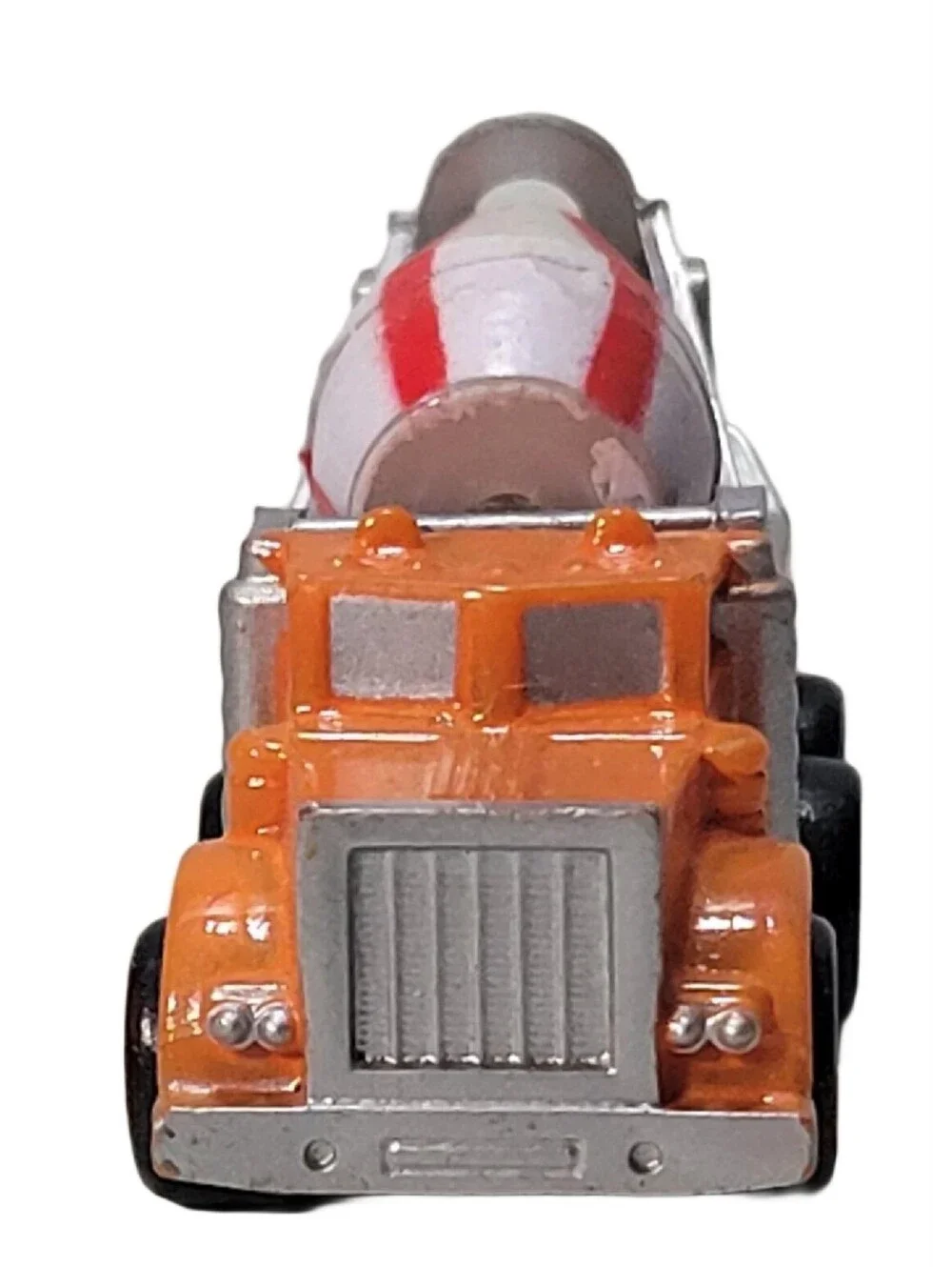 Micro Machines Construction Cement Mixer Orange White Stripe Galoob 1987